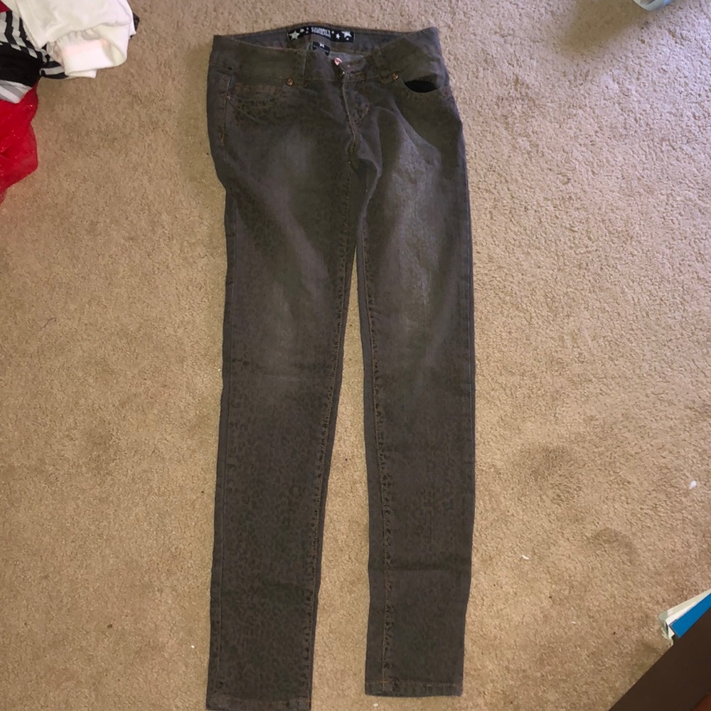Leopard print jeans